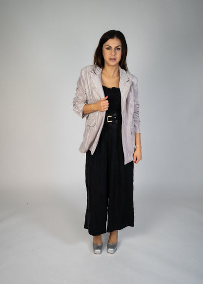 Lauren Metallic Crinkle Velvet Blazer